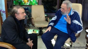 Ignacio Ramonet y Fidel Castro en una reunión el viernes 13 de diciembre.
