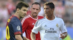 Messi, Ribéry y Ronaldo