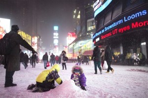 Nieve en Times Square (AP)