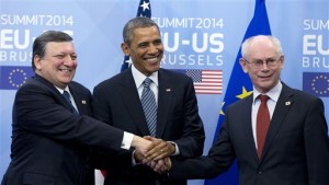Barack Obama, Jose Manuel Barroso, Herman Van Rompuy (AP)