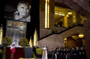 Juan Manuel Santos en honras al Gabo (AP)