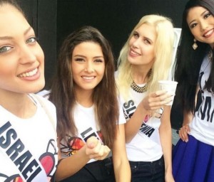 Miss de Israel y Líbano se toman foto juntas CDN. Fuente: AFP