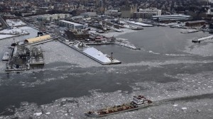 Río Hudson congelado. Foto AP