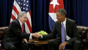 Barack Obama y Raúl Castro reunidos en la ONU