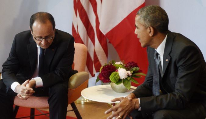 Presidente de Francia llega a la Casa Blanca en busca de ayuda contra EI