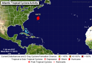 Se forma en el Atlántico el huracán Kate, cuarto de esta temporada