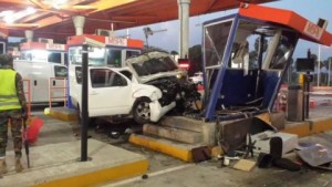 Reportan accidente en estación de peaje Circunvalación Norte Santiago