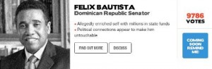 Senador Félix Bautista se mantiene en cuarto lugar en último día de consulta global sobre corrupción 