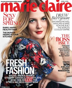 Drew Barrymore posó a sus 41 años para la revista “Maire Claire”
