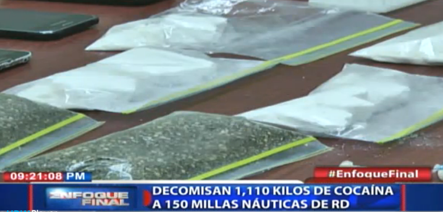 Decomisan 1,110 kilos de cocaína a 150 millas náuticas de RD