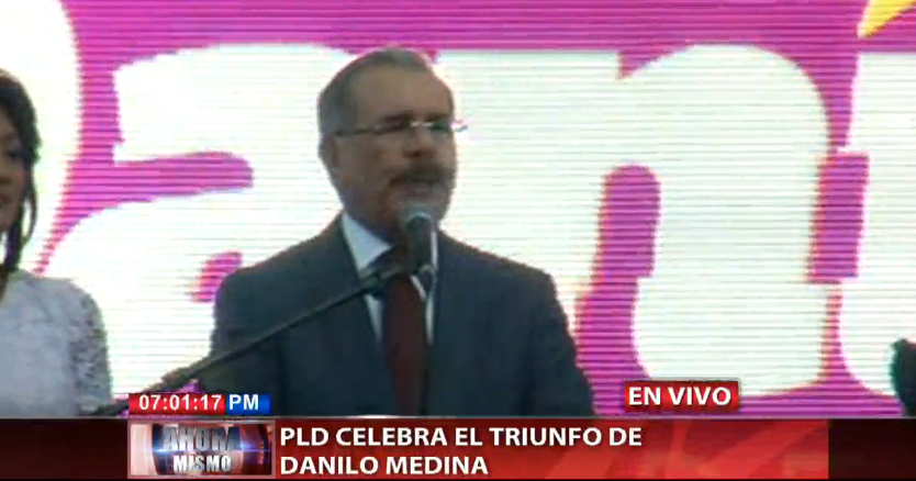 Danilo Medina agradece al pueblo dominicano por su triunfo