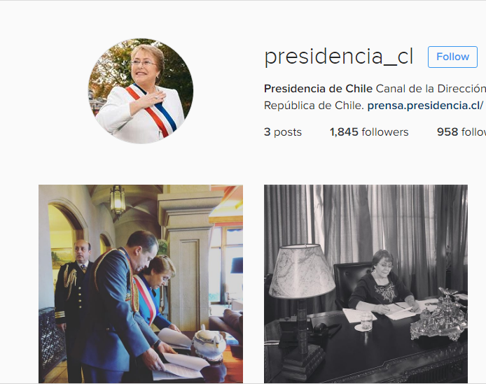 Michelle Bachelet abre cuenta en Instagram
