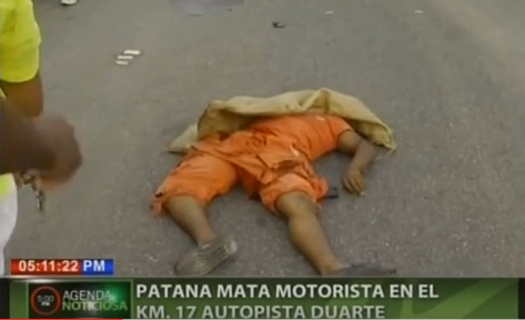 Patana mata motorista en el km 27 autopista Duarte