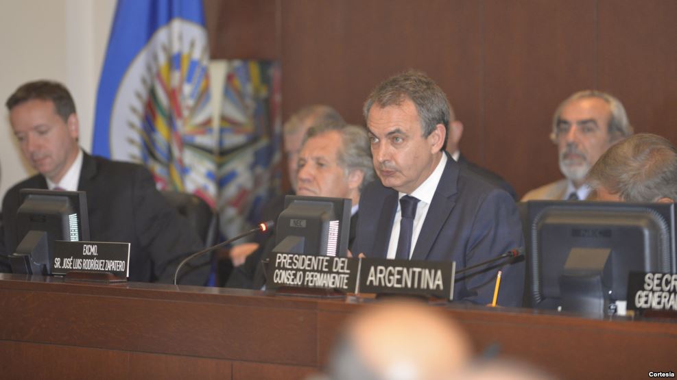 Rodríguez Zapatero ante asamblea de OEA pide respeto al diálogo en Venezuela