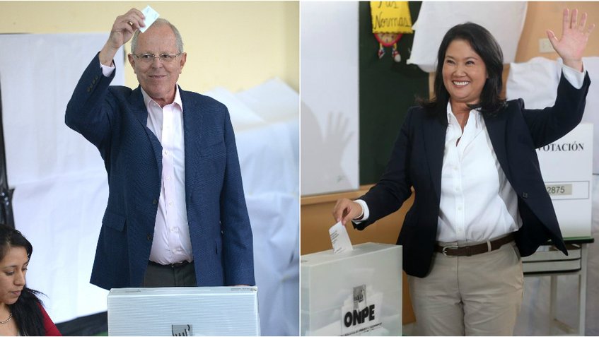 Keiko Fujimori y Kuczynski ejercen su derecho al voto