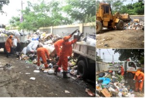 Brigadas MOPC continúan recogida de basura en Santiago