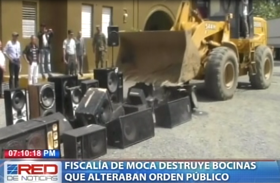 Fiscalía de Moca destruye bocinas que alteraban orden público