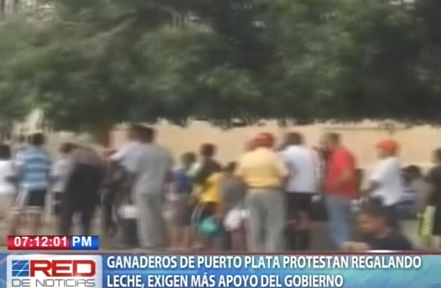 Ganaderos de Puerto Plata protestan regalando leche, exigen más apoyo del gobierno