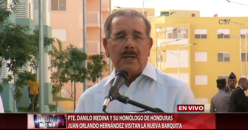 Danilo Medina y su homólogo de Honduras visitan la Nueva Barquita