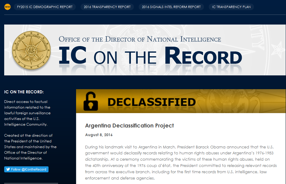 EEUU difunde documentos sobre dictadura argentina