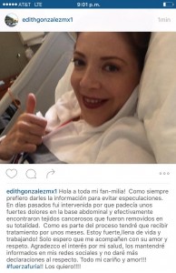 Edith Gonzalez lucha contra el cáncer