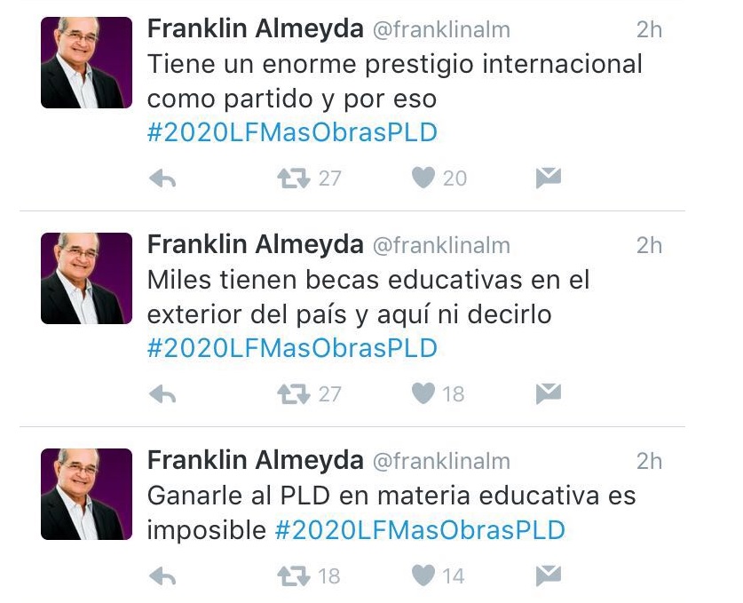 Seguidores Leonel Fernández promocionan candidatura Twitter