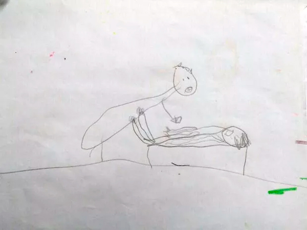 El crudo dibujo de una niña de 5 años para describir los abusos sexuales que sufrió