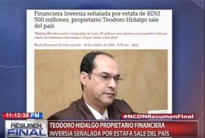 Teodoro Hidalgo propietario Financiera Inversia señalada por estafa sale del país