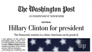 Washington Post da su apoyo oficial a Clinton para presidente de EEUU