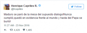 Twitt Enrique Capriles