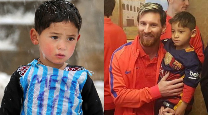 Niño que recibió camiseta de Messi abandona Afganistán por amenazas