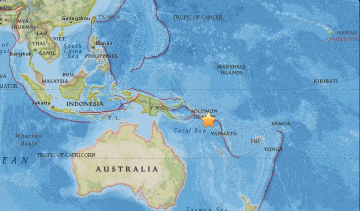 Alerta de tsunami en las islas Salomón tras un terremoto de magnitud 7,7