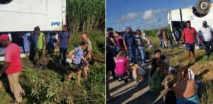 Autobús cargado de turistas se accidenta en autovía El Coral; al menos 18 heridos