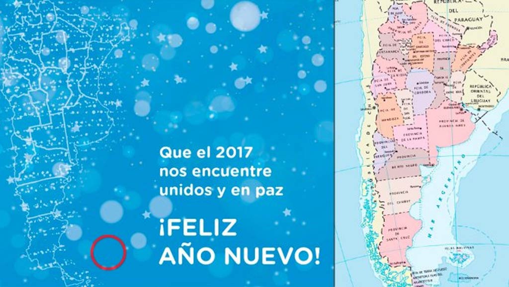 Polémica en Argentina por un mapa sin Malvinas en saludo de un ministerio