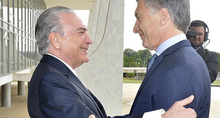 Macri y Temer acordaron impulsar el Mercosur y buscan acercarse a México