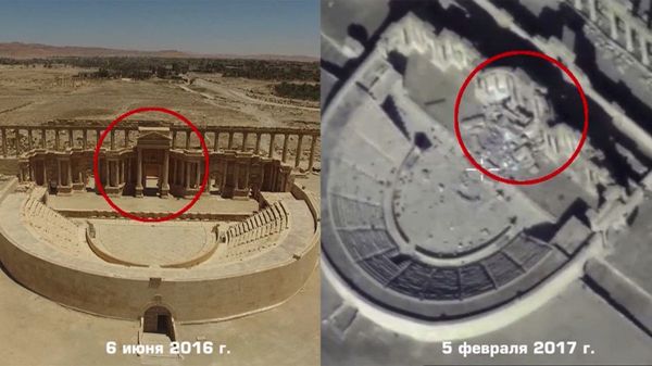 Imágenes de drones muestran nuevos daños en antigua Palmira