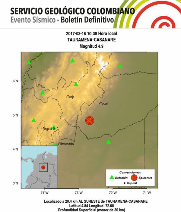 Un sismo de 4,9 grados sacudió el centro de Colombia: evacuaron edificios de Bogotá por precaución