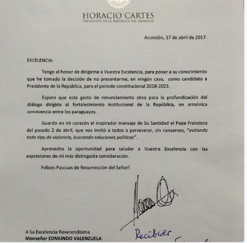 Horacio Cartes anunció que ya no buscará la reelección en Paraguay 