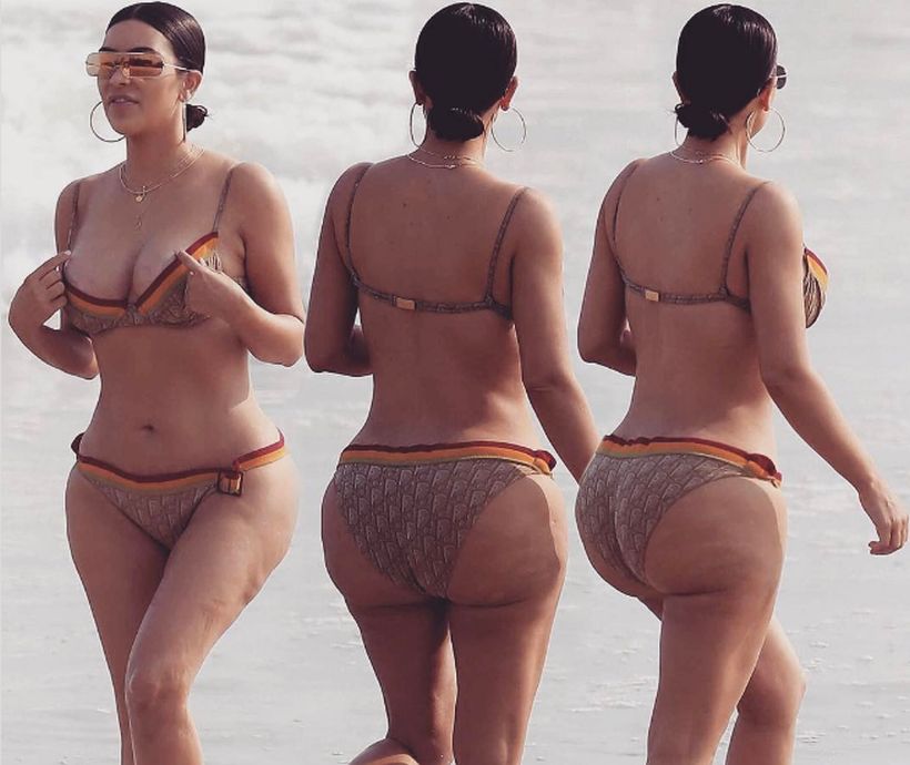 Kim Kardashian pierdes 100 mil seguidores luego de fotos sin retoque en la playa 