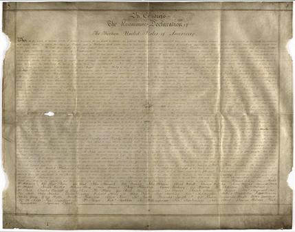 Hallan otra copia de la Declaración de Independencia de EEUU