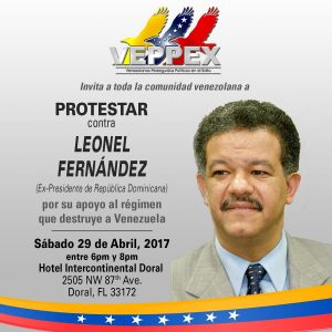 Movimiento de venezolanos llama a protestar contra Leonel en Florida