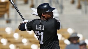 Chicago White Sox center fielder Willy Garcia follows through on a swing against the Arizona Diamondbacks during the second inning of a spring training baseball game Thursday, March 9, 2017, in Glendale, Ariz. The White Sox defeated the Diamondbacks 4-2. (AP Photo/Ross D. Franklin)