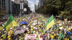 Trabajadores se manifiestan en contra del Gobierno de Michel Temer en Brasilia 