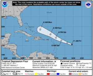 Meteorología vigila depresión tropical en aguas del Atlántico 
