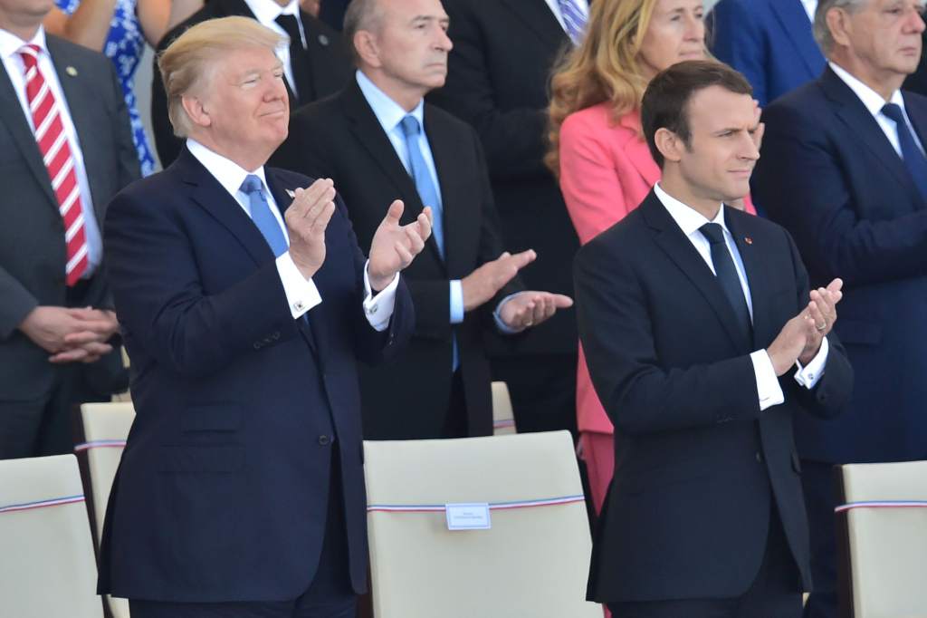 Macron y Trump sellan alianza en desfile militar 14 de julio