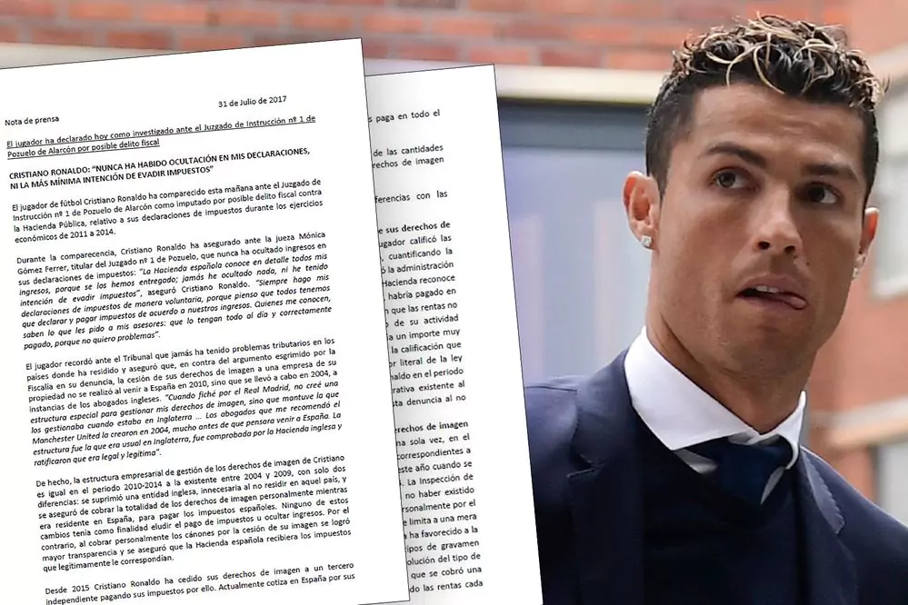 Cristiano Ronaldo: “Siempre hago mis declaraciones de impuestos de manera voluntaria”