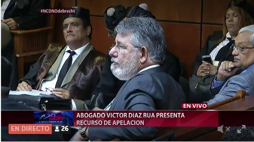 Tribunal reanuda conocimiento de apelación imputados caso Odebrecht; defensa de Díaz Rúa presenta argumentos