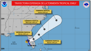 Tormenta tropical Emily se forma cerca de Florida