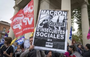 Macron afronta su primera jornada de manifestaciones contra su reforma laboral 