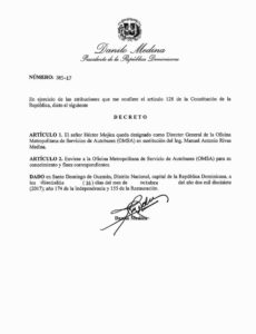 Presidente destituye director OMSA implicado en caso Yuniol Ramírez y nombra sustituto